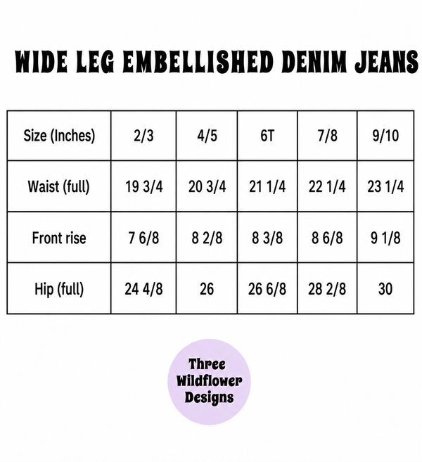 Wide Leg Gem Embellished Jeans