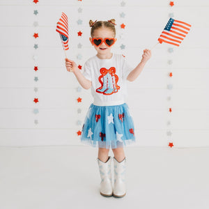 Patriotic Cowgirl Patch Short Sleeve T-Shirt