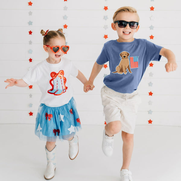 Patriotic Cowgirl Patch Short Sleeve T-Shirt