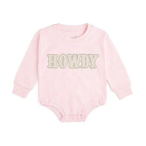 Howdy Patch Western Long Sleeve Romper