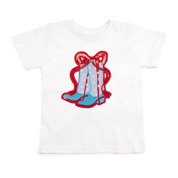 Patriotic Cowgirl Patch Short Sleeve T-Shirt