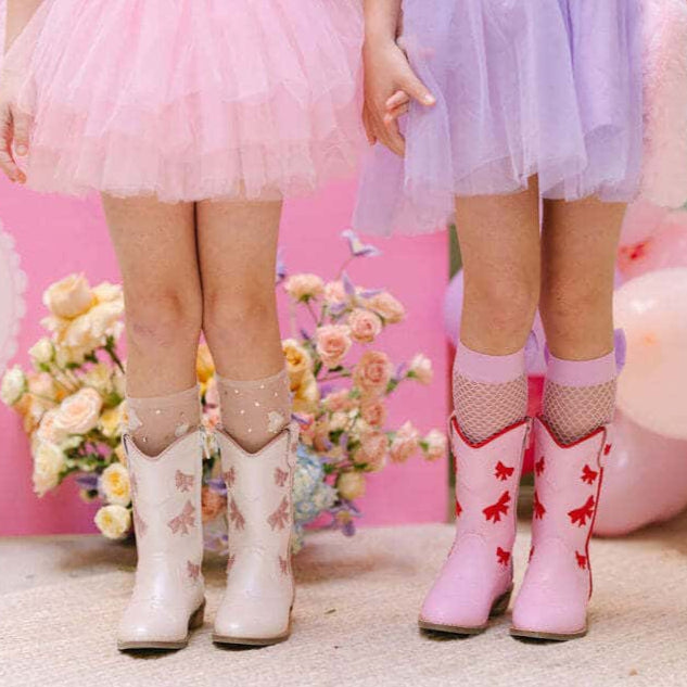 Cowgirl Red + Pink Bow Boots