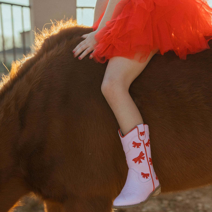 Cowgirl Red + Pink Bow Boots