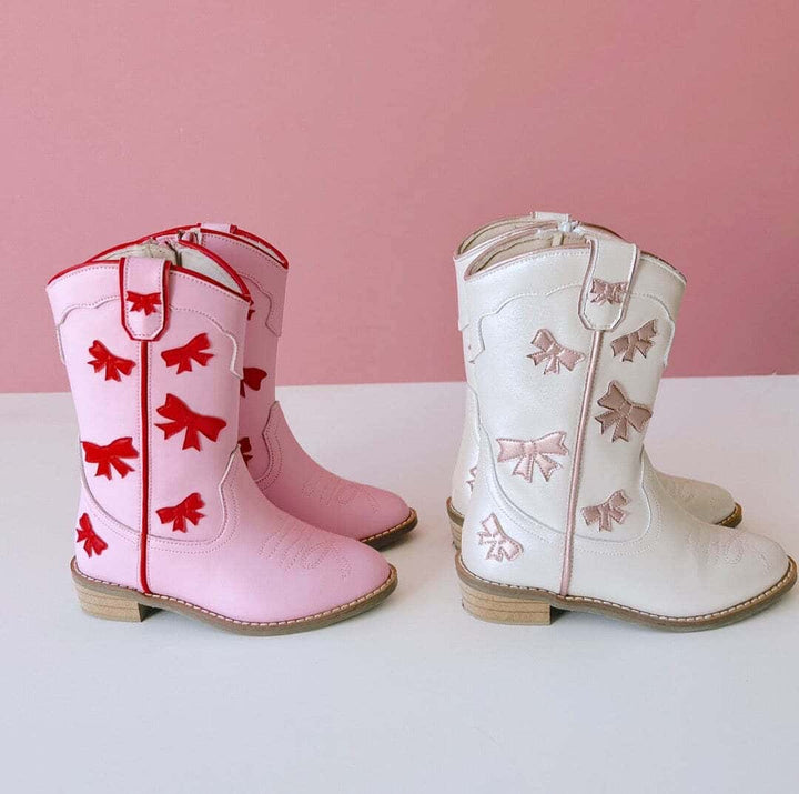 Cowgirl Red + Pink Bow Boots