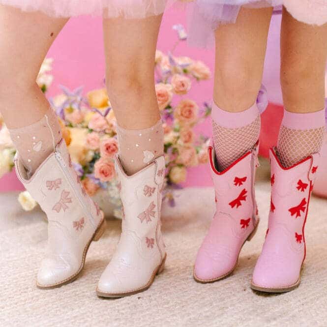 Cowgirl Red + Pink Bow Boots