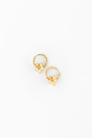Gold Star Braided Hoops