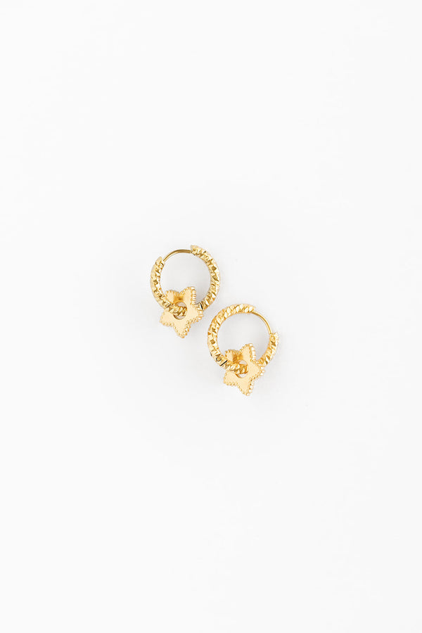 Gold Star Braided Hoops