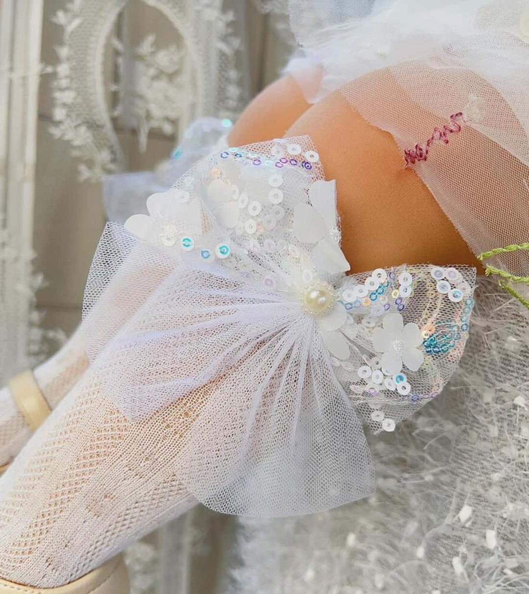Glitter Bow Socks