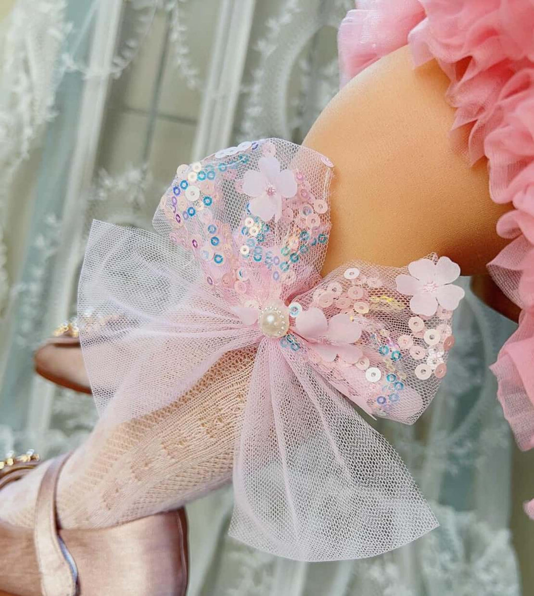 Glitter Bow Socks