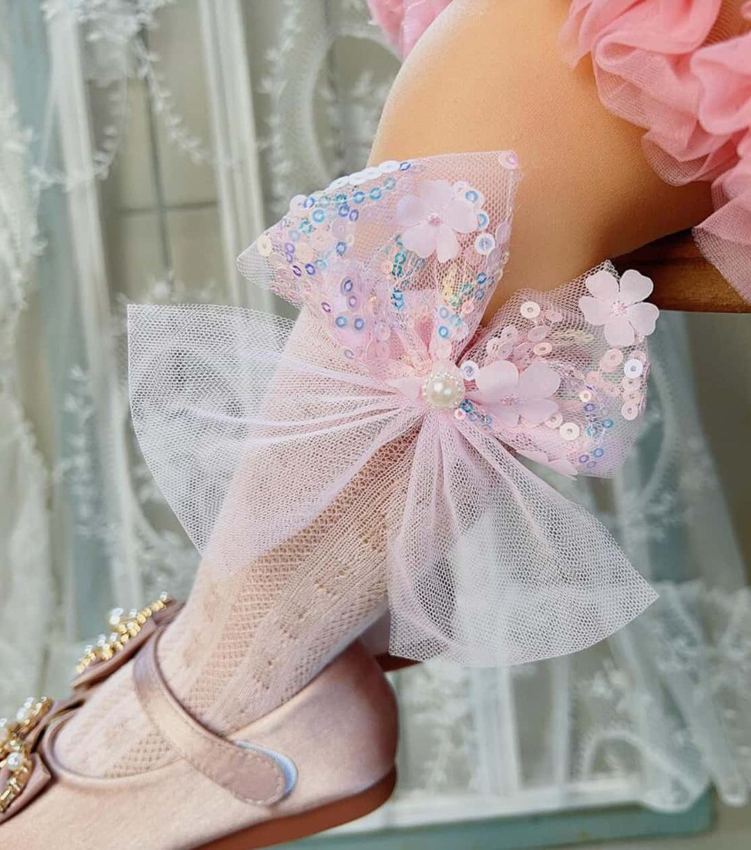 Glitter Bow Socks