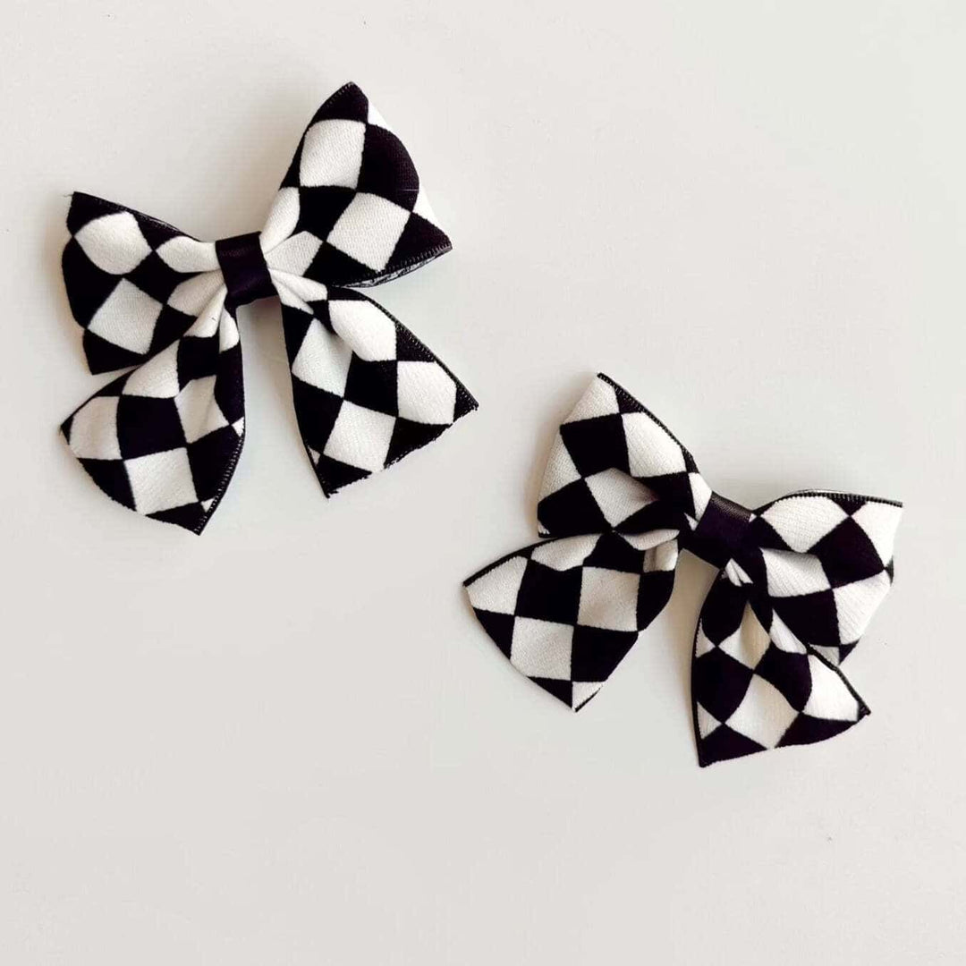 Checkered Bow Clips